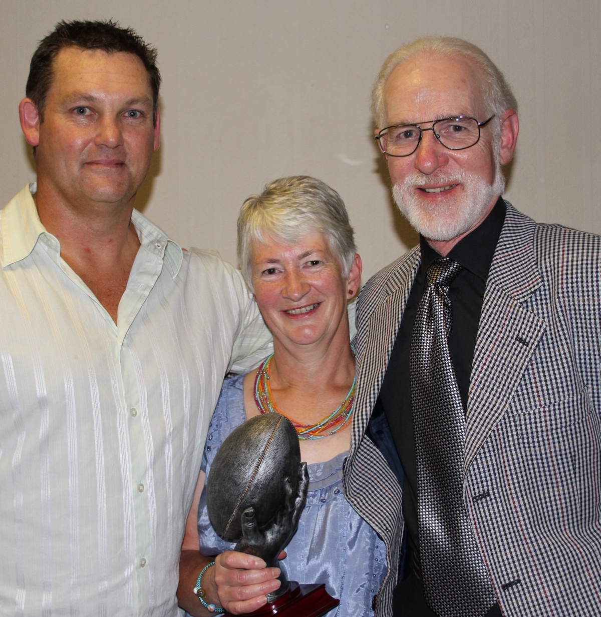 Sheila and Grant with coach Tony Benson